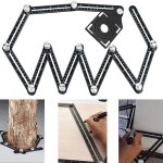 R�gle de mesure multi - angle pour carrelage - outil d'angle noir - pochoir d'angle en alliage d'aluminium ...