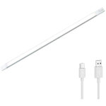 Mediawave store - r�glette 28 led lumi�re naturelle armoire 38cm d�tecteur mouvement rechargeable