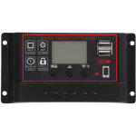 R�gulateur de charge solaire pwm 60a avec �cran lcd, ports usb double et ajustement auto 12v / 24v pour ...