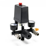 Wiltec - régulateur de pression avec pressostat ? 165 x 130 x 200 mm ? 8 bars max. ? pour compresseur ... Wiltec - régulateur de pression avec pressostat ? 165 x 130 x 200 mm ? 8 bars max. ? pour compresseur ...