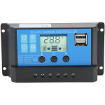 R�gulateur solaire 20a lcd usb double pour lampadaire 12v / 24v - puce industrielle