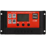 R�gulateur solaire pwm 30a avec affichage lcd et double usb pour panneaux 12v / 24v auto