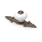 Rei ? bouton de meuble en porcelaine ? finition bronze bross� ? dimensions 85x31x28mm ? accessoire �l�gant ...
