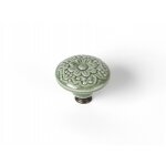 Rei - bouton de meuble rond porcelaine brillant vert h. 27 x l. 44 x p. 44 mm