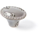 Bouton de meuble style dcoratif en porcelaine finition grise mesures 423128mm systme de fixation viss ...