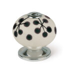 Bouton en porcelaine noire, dimensions: 40x40x38mm : 40 mm - talla