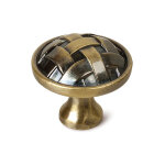 Rei ? bouton de meuble en zamak finition cuir ? dimensions 33x33x31mm, � 34mm ? design colonial �l�gant ...