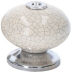 Rei - lot 4 boutons ronds pour meuble porcelaine blanc mod. e509 �40mm.