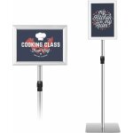 Porte - affiche sur pied hauteur r�glable 73, 5 - 118 cm en alu, pr�sentoir horizontale ou verticale ...