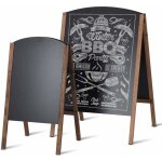 Porte - affiche sur pied noir double face en mdf, panneau publicitaire tableau de menu pour restaurant, ...