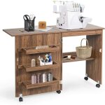 Relax4life table pliable pour machine � coudre avec 4 etag�res de rangement, armoire � machine � coudre ...