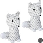 Relaxdays - 2x butoirs pour porte renard, tampon pour porte décoratif, se tient droit, rempli, intérieur, ... Relaxdays - 2x butoirs pour porte renard, tampon pour porte décoratif, se tient droit, rempli, intérieur, ...