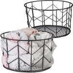 2x corbeille fil de fer, panier mtal, rangement vtement accessoires, cosmtiques, hxd: 12, 5 x 22 cm, ...