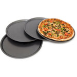 Relaxdays lot de 4 plaques de pizza 4 plats pour pizza diam�tre 33 cm anti - adh�rent four en acier de ...