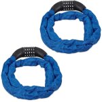 Relaxdays - antivol v�lo en lot de 2, cadenas � code, chaine anti - vol pour v�lo, moto ou poussette, ...