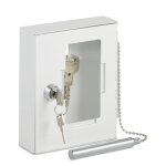 Relaxdays bo�te � cl�s d'urgence, avec vitre de verre, marteau brise - glace et 2 cl�s, verrouillable, ...