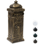 Relaxdays bo�te aux lettres anglaise sur pied en alu colonne vintage nostalgie, design british, dor�