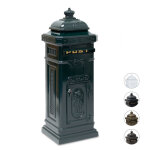 Relaxdays bo�te aux lettres anglaise sur pied en alu colonne vintage nostalgie, design british, vert