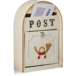 Boîte aux lettres antique, style vintage western, shabby chic, relief cor postal, en métal, 30x20x8 cm, ... Boîte aux lettres antique, style vintage western, shabby chic, relief cor postal, en métal, 30x20x8 cm, ...