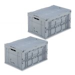 Relaxdays - bo�te de transport, lot de 2, stable, pour commerce, de qualit� 60 litres hxlxp : 32, 5x58, ...