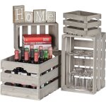 Relaxdays caisse en bois en jeu de 4, dcoration et conservation, 4 tailles diffrentes pour vin, dcorations ...