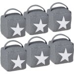 Relaxdays - cale porte avec poigne, lot de 6, design toile, bloqueur de porte, tissu et sable, butoir ...