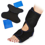 Chevill�re, attelle cheville, 2 poches de gel, bandage pied chaud froid, prot�ge - cheville, noir - relaxdays ...