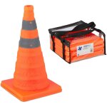 C�ne de signalisation, lot 4, pliable, bandes r�fl�chissantes, hlp : 45 x 24, 5 x 24, 5 cm, orange et ...