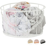 Corbeille fil de fer, panier mtal, pot rangement vtement accessoires, cosmtiques, ? 22 cm, blanc - ...