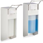 Relaxdays - distributeur de savon mural 500 ml, lot de 2, porte - savon rechargeable, produit dsinfectant, ...