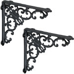 Relaxdays querre tagre murale, lot de 2, ancien, support en fonte de fer, ornements baroques, vintage, ...