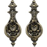 Relaxdays - heurtoir de porte antique, lot de 2, anneau frappe pour porte, style rustique, fonte fer, ...