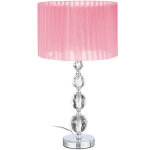 Relaxdays lampe de chevet, aspect cristal, douille e27, abat - jour rond, h x d : 54 x 29, 5 cm, chambre ...