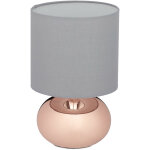Relaxdays lampe de chevet, luminaire rond, tactile, hxd: 27, 5x18cm, e14, clairage sur pied avec abat ...