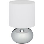 Lampe chevet tactile, rglable, moderne 3 niveaux, e14 veilleuse, cble 28x18 cm, argente - relaxdays ...