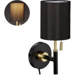Lampe murale, abat jour rond, interrupteur à tirette, câble avec fiche, éclairage sur mur 32 x13 x18 ... Lampe murale, abat jour rond, interrupteur à tirette, câble avec fiche, éclairage sur mur 32 x13 x18 ...