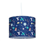 Relaxdays - lampe suspendue pour chambre d'enfant, motif espace, hxd : 155x35 cm, suspension, lustre ...
