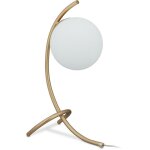 Lampe de table boule, recourbée, en métal et verre, e27, de chambre à coucher, salon, de chevet, dorée ... Lampe de table boule, recourbée, en métal et verre, e27, de chambre à coucher, salon, de chevet, dorée ...