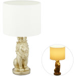 Lampe de table lion, veilleuse avec abat - jour tissu e27, belle lampe de chevet, hxd 47, 5 x 25 cm, ...