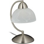 Lampe de table vintage, tactile, verre et fer, rglable, dcoration, e14, 230 vhlp 25x15x19cm, argent ...