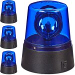 Lumire bleue led, lot 4, gyrophare avec rflecteur pivotant, clairage de ftes, avec batteries, bleue ...