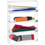 Relaxdays organiseur maquillage acrylique, 4 tiroirs, vertical & horizontal, tri, 25 x 17, 5 x 6, 5 cm, ...