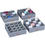 Relaxdays organiseurs sous - v�tements, lot de 4, pour chaussettes, cravates, foulards, bo�tes de rangement, ...