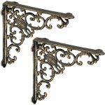 Querre étagère murale, lot de 2, ancien, support en fonte de fer, ornements baroques, vintage, couleur ... Querre étagère murale, lot de 2, ancien, support en fonte de fer, ornements baroques, vintage, couleur ...