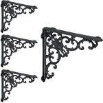 Querre tagre murale, lot de 4, ancien, fonte de fer, ornements baroques, hxlxp : 21, 5x21, 5x4 cm, ...