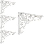 Querre étagère murale, lot de 4, ancien, support en fonte de fer, ornements baroques, hxlxp : 21, 5x4x21, ... Querre étagère murale, lot de 4, ancien, support en fonte de fer, ornements baroques, hxlxp : 21, 5x4x21, ...
