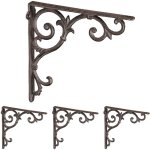 Querre tagre murale, lot de 4, ancien, support en fonte de fer, ornements baroques, marron - relaxdays ...