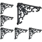 Querre �tag�re murale, lot de 6, ancien, fonte de fer, ornements baroques, hxlxp : 21, 5x21, 5x4 cm, ...