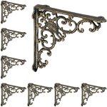 Relaxdays - querre tagre murale, lot de 8, ancien, support en fonte de fer, ornements baroques, bronze ...