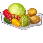 Relaxdays rangement frigo, organisateur cuisine, aliments, hlp 9 x 21, 5 x 32 cm, bote avec poignes, ...